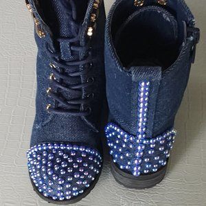 Toddler Girls Denim Boots Size 9